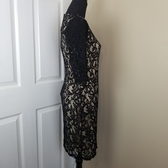 Olivia Matthews Black and Tan Lace Dress - Picture 3 of 8